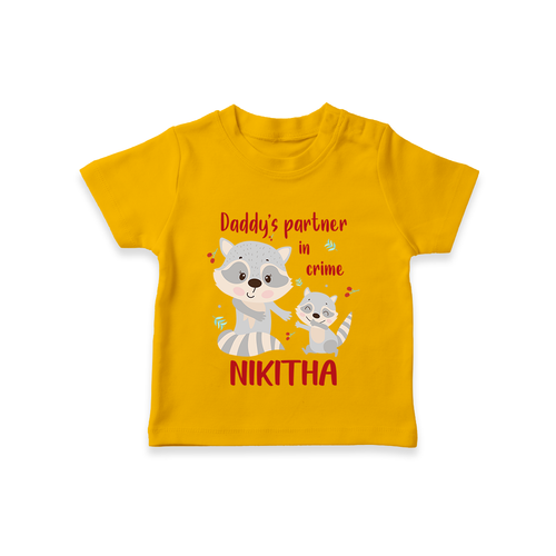 Daddy's Partner in Crime T-Shirt | Custom Name Baby T-Shirt for Daddy's Partner