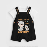 Daddy's Partner in Crime Dungaree Set | Custom Name Baby Dungaree Set for Daddy's Partner - BLACK - 0 - 5 Months Old (Chest 18")