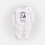 Holding On To My Mummy Always Sleep Suit / Full Sleeve Body Suit | Custom Baby Sleep Suit / Full Sleeve Body Suit for Mommy's Little One - WHITE - New Born (Chest 7.5")