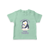 Holding On To My Mummy Always T-Shirt | Custom Baby T-Shirt for Mommy's Little One - MINT GREEN - 0-5 Months Old (Chest 17")