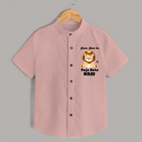 Nana Nani Ka Raja Beta Shirt | Personalized Baby Shirt for Nana and Nani's King - PEACH - 0 - 6 Months Old (Chest 23")