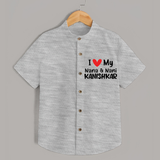 I Love My Nana And Nani Shirt | Custom Baby Shirt for Nana and Nani's Darling - GREY - 0 - 6 Months Old (Chest 23")