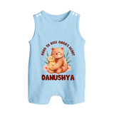 Born To Rule Nana's Heart Romper Suit / Sleeveless Romper | Personalized Baby Romper Suit / Sleeveless Romper for Nana's Little Ruler - BABY BLUE - 0 - 5 Months Old (Chest 18")