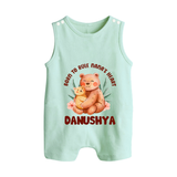 Born To Rule Nana's Heart Romper Suit / Sleeveless Romper | Personalized Baby Romper Suit / Sleeveless Romper for Nana's Little Ruler - MINT GREEN - 0 - 5 Months Old (Chest 18")