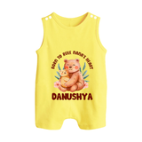 Born To Rule Nana's Heart Romper Suit / Sleeveless Romper | Personalized Baby Romper Suit / Sleeveless Romper for Nana's Little Ruler - PASTEL YELLOW - 0 - 5 Months Old (Chest 18")