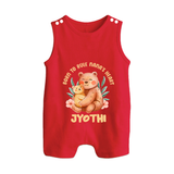 Born To Rule Nana's Heart Romper Suit / Sleeveless Romper | Personalized Baby Romper Suit / Sleeveless Romper for Nana's Little Ruler - RED - 0 - 5 Months Old (Chest 18")