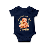 Born To Rule Nana's Heart Romper / Onesie | Personalized Baby Romper / Onesie for Nana's Little Ruler - NAVY BLUE - New Born (Chest 14")