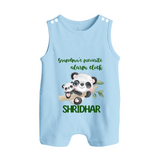 Grandma's Favourite Alarm Clock Romper Suit / Sleeveless Romper | Custom Baby Romper Suit / Sleeveless Romper for Grandma's Favorite - BABY BLUE - 0 - 5 Months Old (Chest 18")