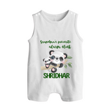 Grandma's Favourite Alarm Clock Romper Suit / Sleeveless Romper | Custom Baby Romper Suit / Sleeveless Romper for Grandma's Favorite - WHITE - 0 - 5 Months Old (Chest 18")