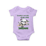 Grandma's Favourite Alarm Clock Romper / Onesie | Custom Baby Romper / Onesie for Grandma's Favorite - LILAC - New Born (Chest 14")