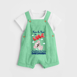 Nana Nani Ke Aankhon Ka Tara Dungaree Set | Personalized Baby Dungaree Set for Nana and Nani's Jewel - GREEN - 0 - 5 Months Old (Chest 18")