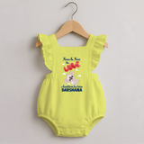 Nana Nani Ke Aankhon Ka Tara Romper Frock | Personalized Baby Romper Frock for Nana and Nani's Jewel - PASTEL YELLOW - 0 - 3 Months Old (Chest 19")