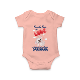 Nana Nani Ke Aankhon Ka Tara Romper / Onesie | Personalized Baby Romper / Onesie for Nana and Nani's Jewel - PEACH - New Born (Chest 14")