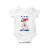 Nana Nani Ke Aankhon Ka Tara Romper / Onesie | Personalized Baby Romper / Onesie for Nana and Nani's Jewel - WHITE - New Born (Chest 14")