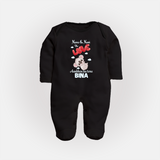Nana Nani Ke Aankhon Ka Tara Sleep Suit / Full Sleeve Body Suit | Personalized Baby Sleep Suit / Full Sleeve Body Suit for Nana and Nani's Jewel - BLACK - New Born (Chest 7.5")