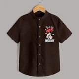 Nana Nani Ke Aankhon Ka Tara Shirt | Personalized Baby Shirt for Nana and Nani's Jewel - CHOCOLATE BROWN - 0 - 6 Months Old (Chest 23")