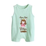 Nani Nani Ki Nanhi Gudiya Romper Suit / Sleeveless Romper | Custom Baby Romper Suit / Sleeveless Romper for Nani and Nani's Little Princess - MINT GREEN - 0 - 5 Months Old (Chest 18")