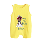 Bossy Like My Bua Romper Suit / Sleeveless Romper | Personalized Baby Romper Suit / Sleeveless Romper for Bua's Little Boss - PASTEL YELLOW - 0 - 5 Months Old (Chest 18")