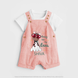 Bossy Like My Bua Dungaree Set | Personalized Baby Dungaree Set for Bua's Little Boss - PEACH - 0 - 5 Months Old (Chest 18")