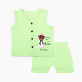 Bossy Like My Bua Jabla Set | Personalized Baby Jabla Set for Bua's Little Boss - PASTEL GREEN - 0 - 3 Months Old (Chest 9.8")