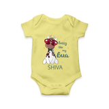 Bossy Like My Bua Romper / Onesie | Personalized Baby Romper / Onesie for Bua's Little Boss - PASTEL YELLOW - New Born (Chest 14")