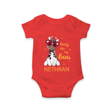 Bossy Like My Bua Romper / Onesie | Personalized Baby Romper / Onesie for Bua's Little Boss - RED - New Born (Chest 14")