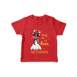 Bossy Like My Bua T-Shirt | Personalized Baby T-Shirt for Bua's Little Boss - RED - 0-5 Months Old (Chest 17")
