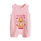 I Love My Bua So Much Romper Suit / Sleeveless Romper | Custom Baby Romper Suit / Sleeveless Romper for Bua's Little Love - BABY PINK - 0 - 5 Months Old (Chest 18")