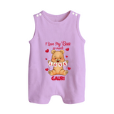 I Love My Bua So Much Romper Suit / Sleeveless Romper | Custom Baby Romper Suit / Sleeveless Romper for Bua's Little Love - LILAC - 0 - 5 Months Old (Chest 18")