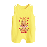 I Love My Bua So Much Romper Suit / Sleeveless Romper | Custom Baby Romper Suit / Sleeveless Romper for Bua's Little Love - PASTEL YELLOW - 0 - 5 Months Old (Chest 18")