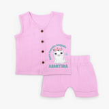 Bua's Favourite Rasagulla Jabla Set | Personalized Baby Jabla Set for Bua's Favorite - BABY PINK - 0 - 3 Months Old (Chest 9.8")