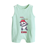 Chacha Ki Copy Style Mein Topi Romper Suit / Sleeveless Romper | Personalized Baby Romper Suit / Sleeveless Romper for Chacha's Little Copy - MINT GREEN - 0 - 5 Months Old (Chest 18")