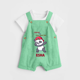 Chacha Ki Copy Style Mein Topi Dungaree Set | Personalized Baby Dungaree Set for Chacha's Little Copy - GREEN - 0 - 5 Months Old (Chest 18")