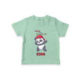 Chacha Ki Copy Style Mein Topi T-Shirt | Personalized Baby T-Shirt for Chacha's Little Copy - MINT GREEN - 0-5 Months Old (Chest 17")