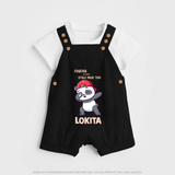 Chacha Ki Copy Style Mein Topi Dungaree Set | Personalized Baby Dungaree Set for Chacha's Little Copy - BLACK - 0 - 5 Months Old (Chest 18")