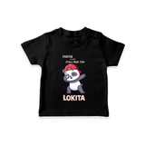 Chacha Ki Copy Style Mein Topi T-Shirt | Personalized Baby T-Shirt for Chacha's Little Copy - BLACK - 0-5 Months Old (Chest 17")