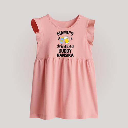 Mamu's Drinking Buddy Baby Frock | Personalized Baby Frock for Mamu's Sidekick