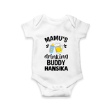 Mamu's Drinking Buddy Romper / Onesie | Personalized Baby Romper / Onesie for Mamu's Sidekick - WHITE - New Born (Chest 14")