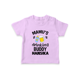 Mamu's Drinking Buddy T-Shirt | Personalized Baby T-Shirt for Mamu's Sidekick - LILAC - 0-5 Months Old (Chest 17")