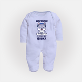 Mamu's Future Gaming Buddy Sleep Suit / Full Sleeve Body Suit | Custom Baby Sleep Suit / Full Sleeve Body Suit for Mamu's Gaming Pal - BABY BLUE - New Born (Chest 7.5")