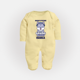 Mamu's Future Gaming Buddy Sleep Suit / Full Sleeve Body Suit | Custom Baby Sleep Suit / Full Sleeve Body Suit for Mamu's Gaming Pal - PASTEL YELLOW - New Born (Chest 7.5")