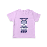Mamu's Future Gaming Buddy T-Shirt | Custom Baby T-Shirt for Mamu's Gaming Pal - LILAC - 0-5 Months Old (Chest 17")