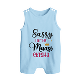Sassy Like My Massi Romper Suit / Sleeveless Romper | Personalized Baby Romper Suit / Sleeveless Romper for Massi's Sassy Kid - BABY BLUE - 0 - 5 Months Old (Chest 18")