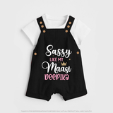 Sassy Like My Massi Dungaree Set | Personalized Baby Dungaree Set for Massi's Sassy Kid - BLACK - 0 - 5 Months Old (Chest 18")
