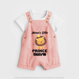 Massi's Little Prince Dungaree Set | Custom Baby Dungaree Set for Massi's Little Prince - PEACH - 0 - 5 Months Old (Chest 18")