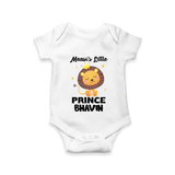 Massi's Little Prince Romper / Onesie | Custom Baby Romper / Onesie for Massi's Little Prince - WHITE - New Born (Chest 14")