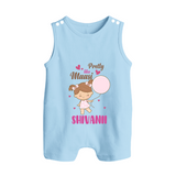 Pretty Like Massi Romper Suit / Sleeveless Romper | Custom Baby Romper Suit / Sleeveless Romper for Massi's Pretty One - BABY BLUE - 0 - 5 Months Old (Chest 18")