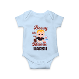 Bossy Like My Mamu Romper / Onesie | Personalized Baby Romper / Onesie for Mamu's Little Boss - BABY BLUE - New Born (Chest 14")