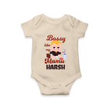 Bossy Like My Mamu Romper / Onesie | Personalized Baby Romper / Onesie for Mamu's Little Boss - IVORY - New Born (Chest 14")