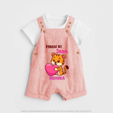 Massi Ki Jaan Dungaree Set | Custom Baby Dungaree Set for Massi's Heart - PEACH - 0 - 5 Months Old (Chest 18")